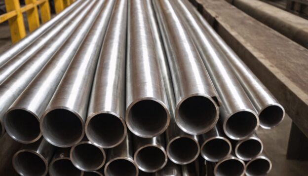 Tubos de aço carbono utilizados na indústria e na construção civil, com alta resistência mecânica e excelente custo-benefício.